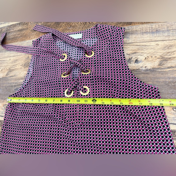 Michael Kors Sleeveless Tie Front, Geometric Patterned Blouse, Women's Size Med - Picture 8 of 10